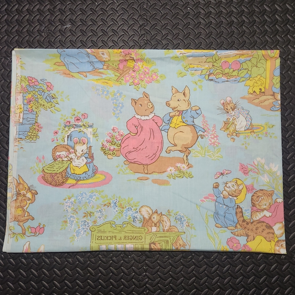 Vintage Beatrix Potter Peter Rabbit Twin Flat Bed Sheet Like-New